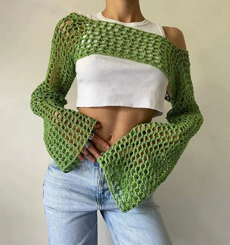 Sensual Mesh Eye Cut Out Top Urban Elegance For Women