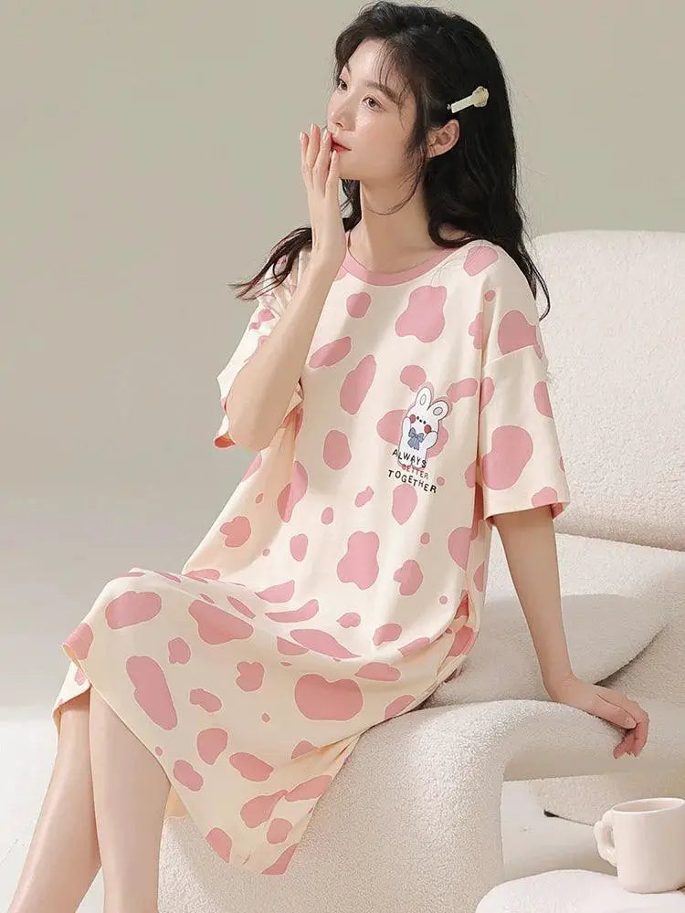 Palanduo Nightdress Summer Cotton Sleepwear For Women