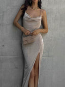 Gray Open Back Sling Dress: Elevate Your Style Gracefully
