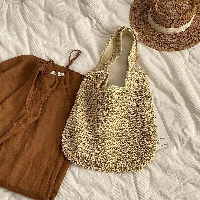 Seaside Chic Elegant Weaving Summer Straw Shoulder Bag