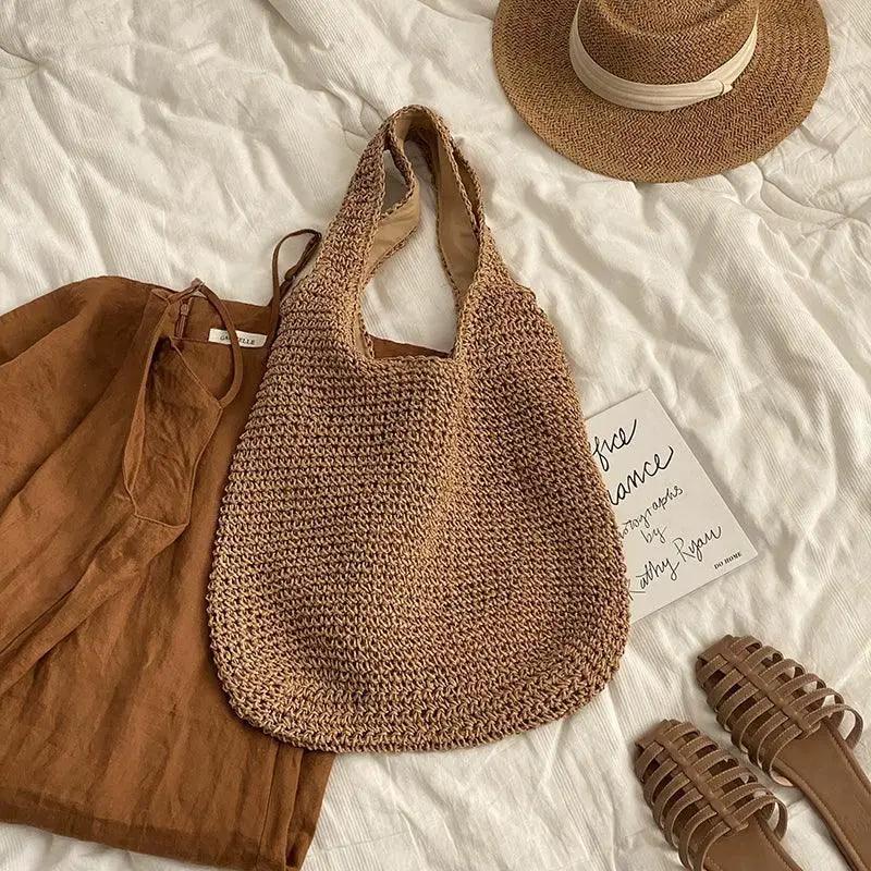 Seaside Chic Elegant Weaving Summer Straw Shoulder Bag