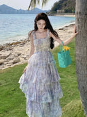 Elegant Floral Beach Dress for Vacations