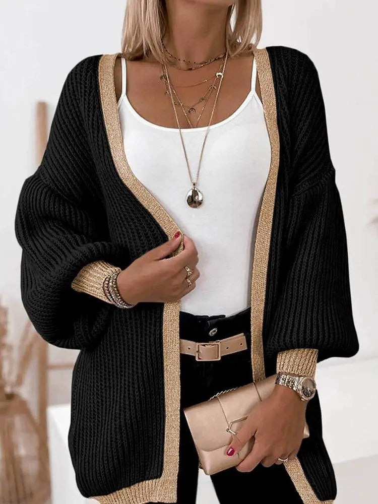 Drop Shoulder Long Sleeve Loose Cardigan Sweater Chic