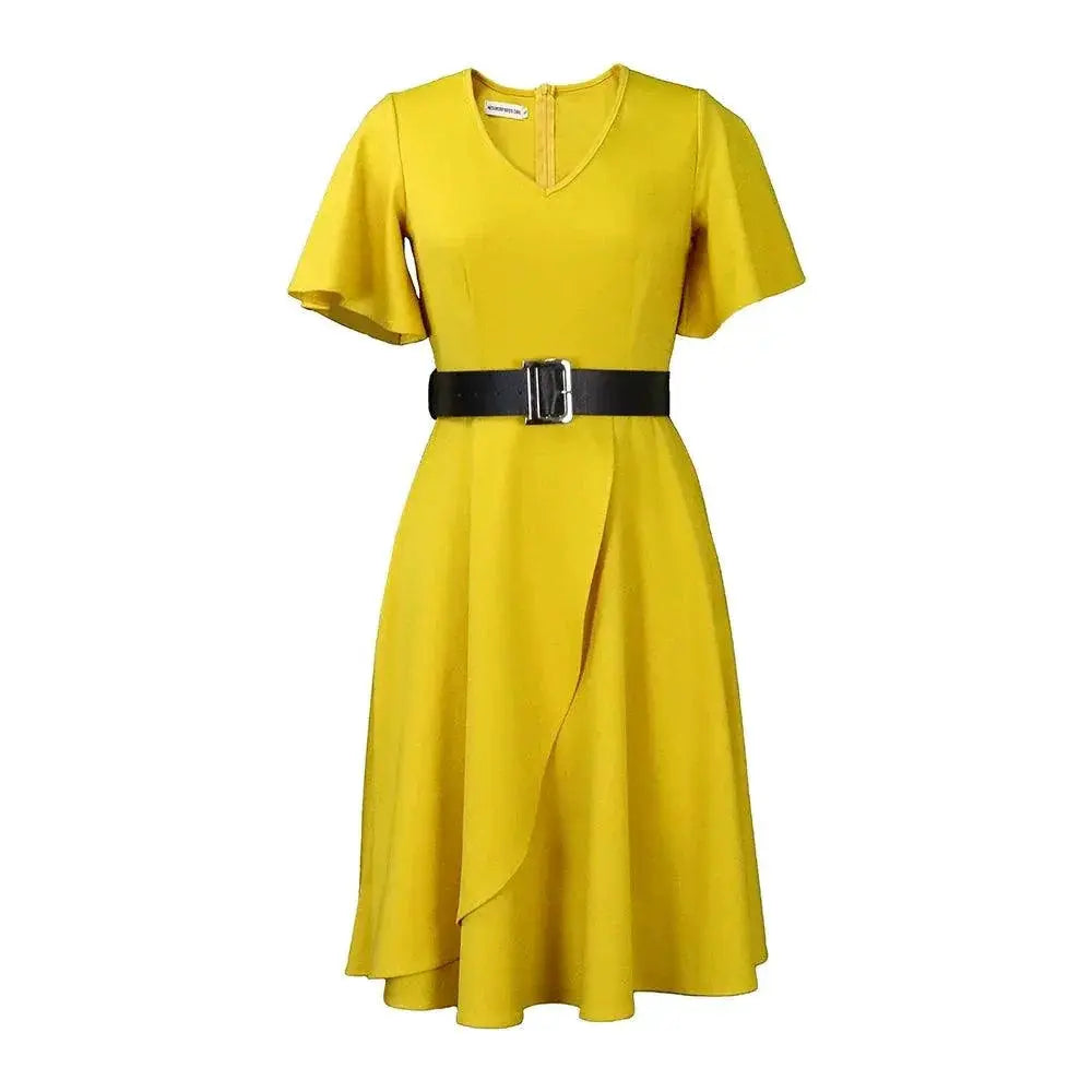 Urban Wind Flared Sleeves Dress Plus Size Chic Style