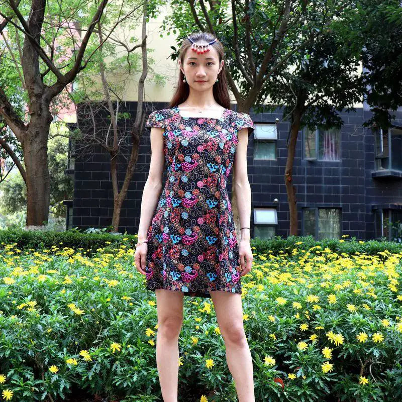 Bohemian Beaded Dress With Thai Embroidery Summer Chic
