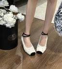 Korean Inspired Ballet Flats With Unique Cross Decoration