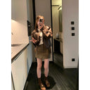 Autumn Brown Leather Skirt for Women Fit