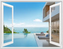 Living Room Window Illusion Wallpaper