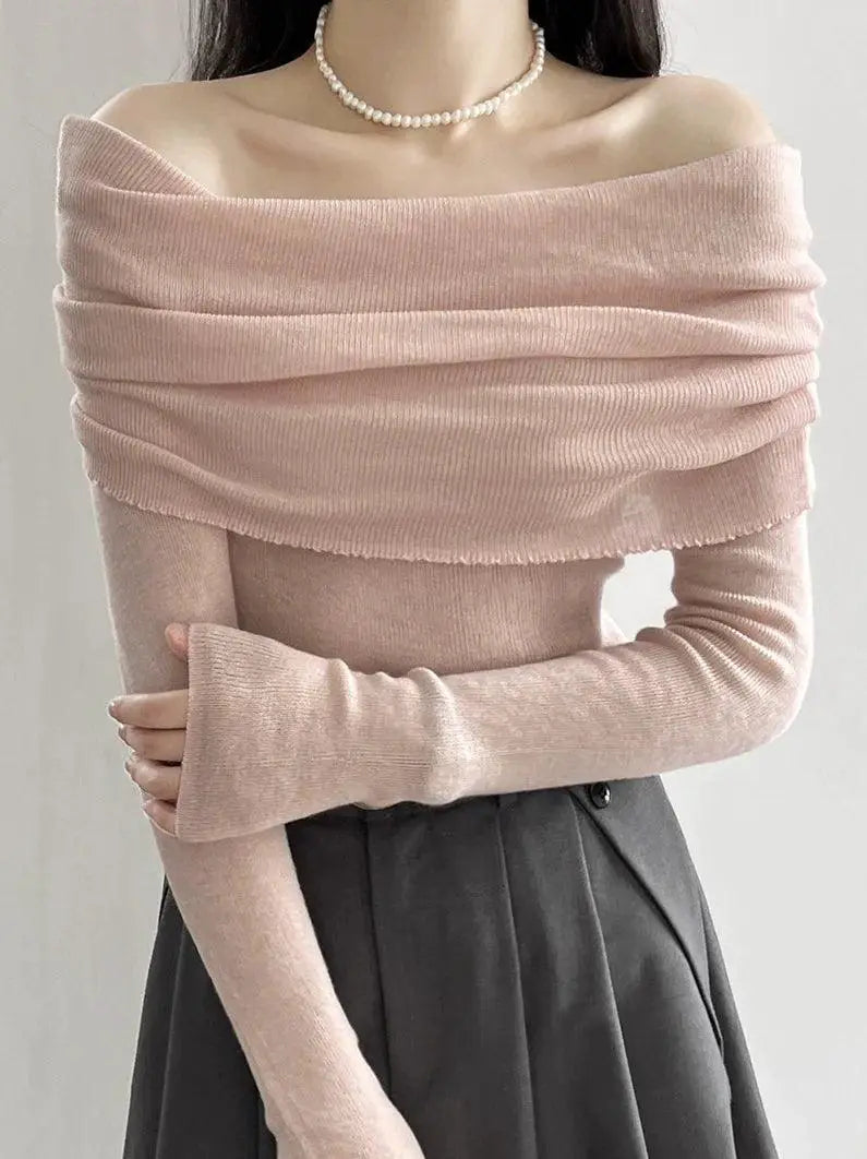 Chic Off Shoulder Sweater Elevate Your Autumn Wardrobe