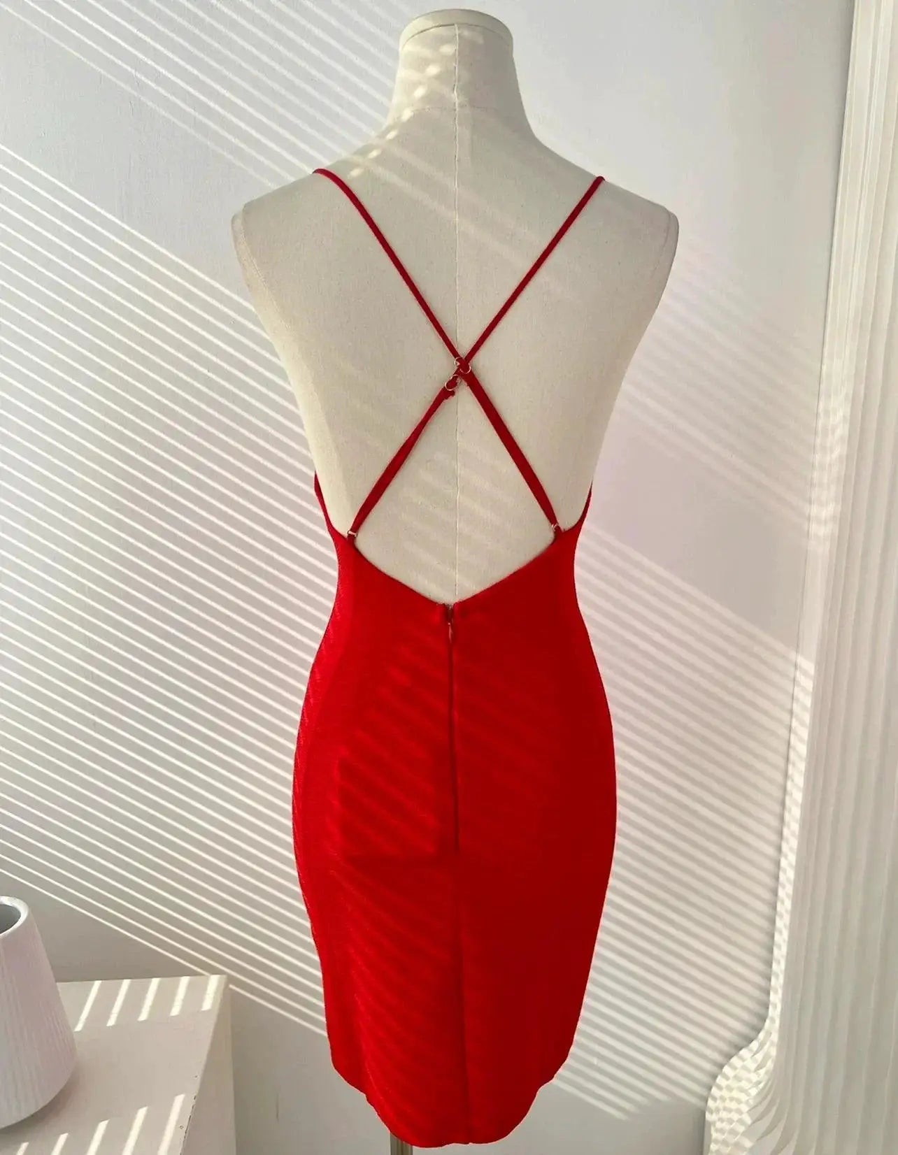 Fashion Ins Backless High Waist Sling Dress Summer Style