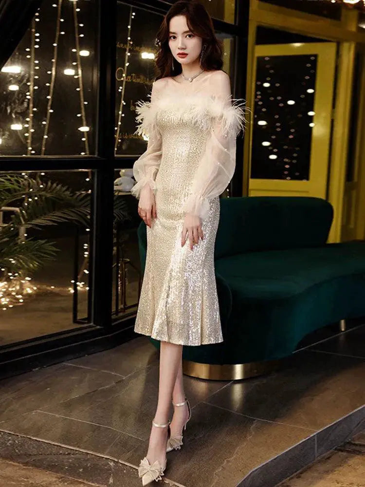 Exquisite Evening Dress Luxury Fashion Statement Gown