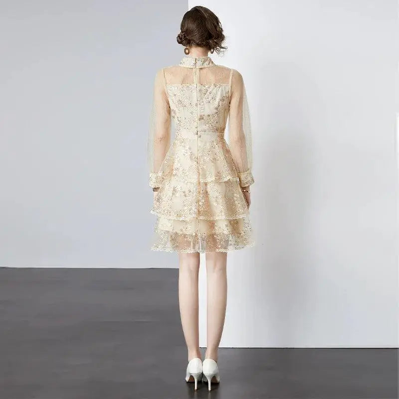 Haolaiwu Embroidered Sequin Dress For Elegant Women Fashion