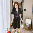 Vintage Denim Dress Retro Waist Slimming Style Icon