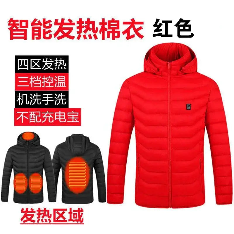 Smart Charging Down Cotton Jacket For Stylish Warmth