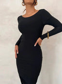Womens Slim Backless Dress for Autumn