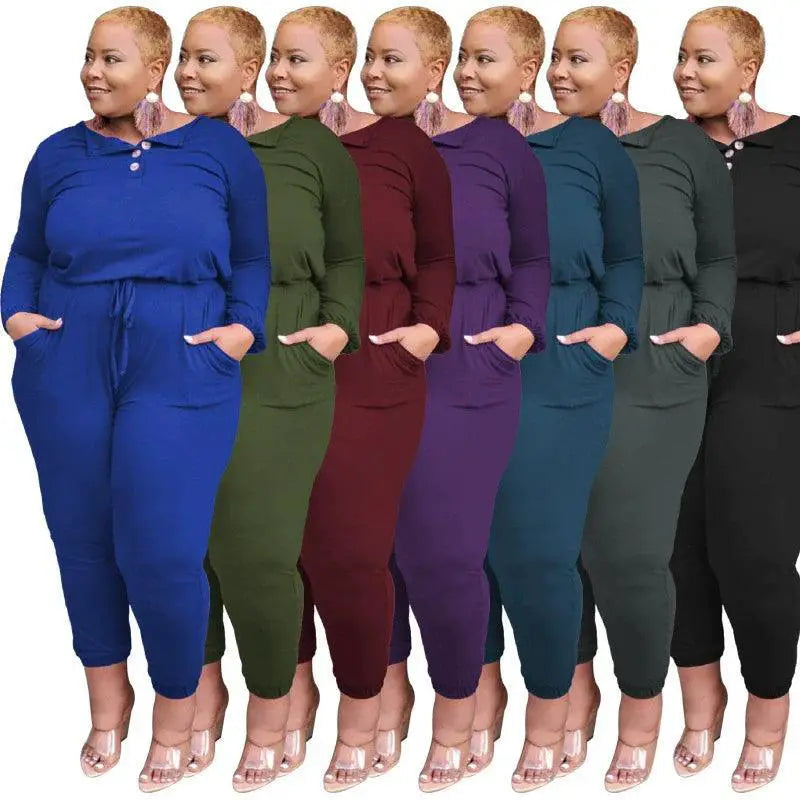 Fall Fashionista Plus Size Romper Jumpsuit Versatile Stylish