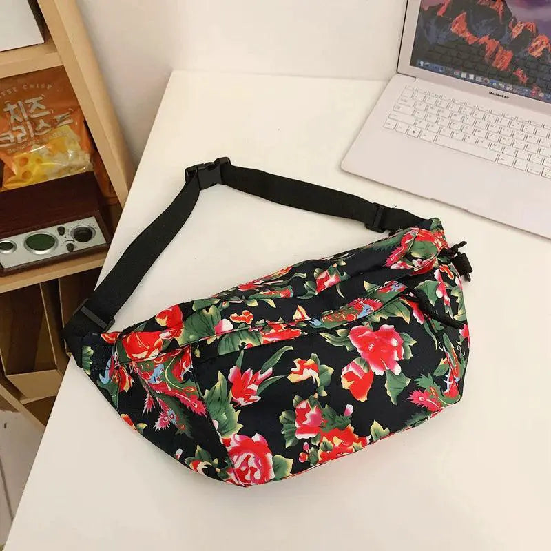 Floral Chinese Chest Bag Foldable Stylish Fashion Accessory