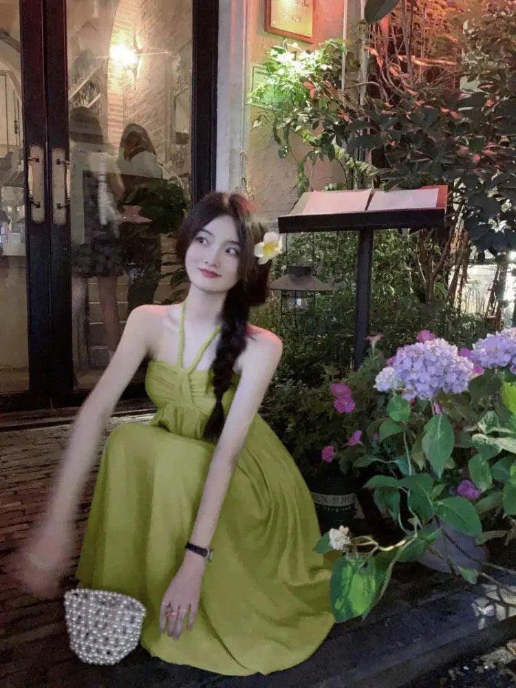 Forest Girl Chic One Shoulder Beach Dress Summer Style