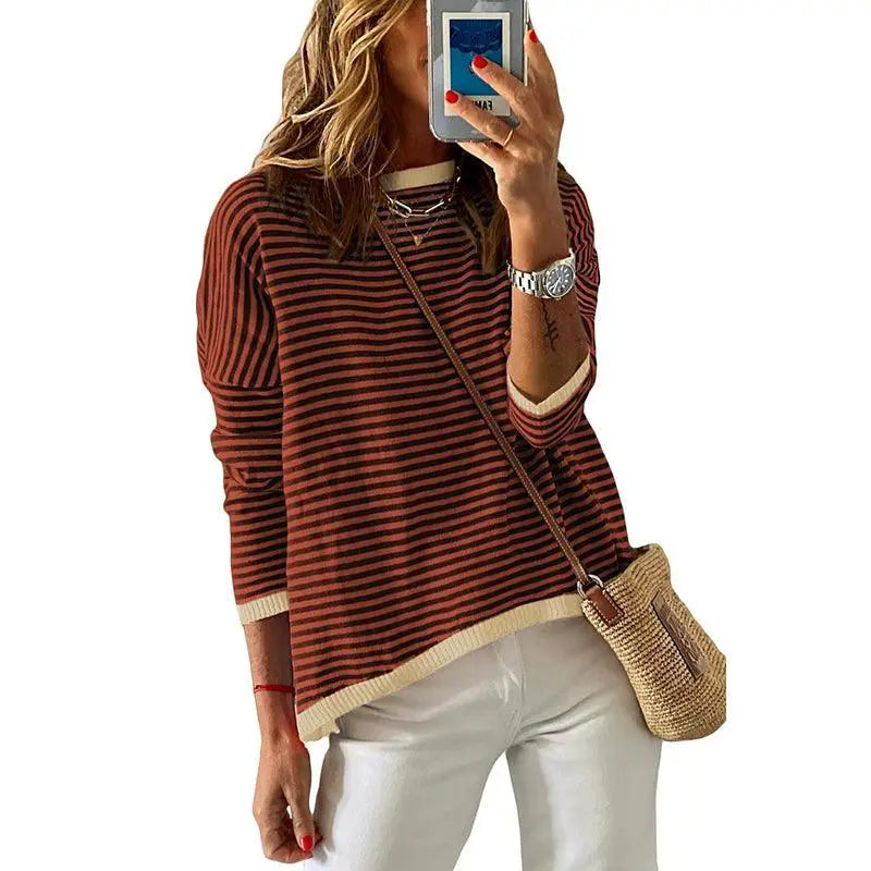 Fall Winter Pure Cotton Drop Shoulder Cozy Sweater