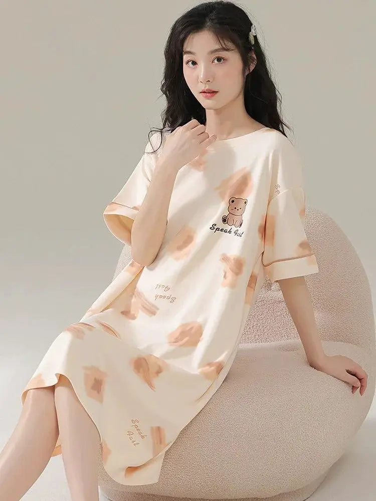 Palanduo Nightdress Summer Cotton Sleepwear For Women