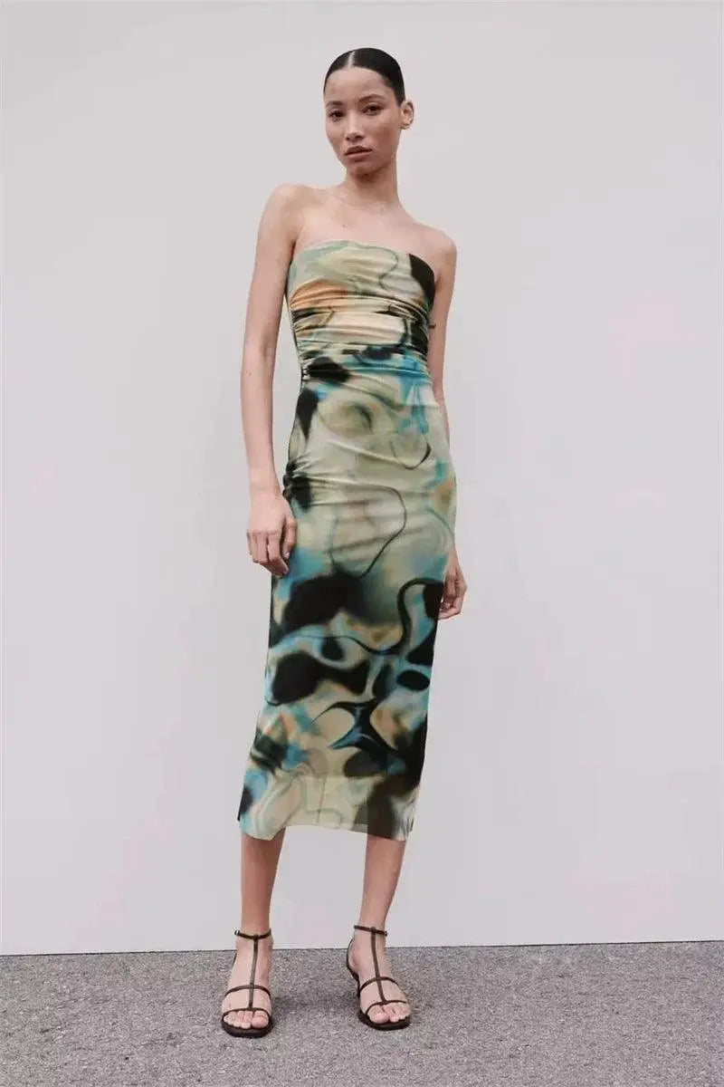 Elegant Floral Sleeveless Dress For Chic Summer Fashion