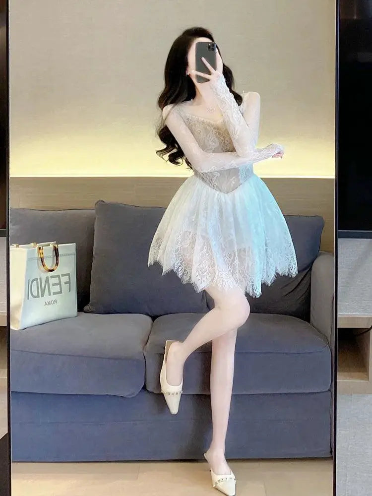 Elegant Lace Tutu Dress Korean Style For Special Events