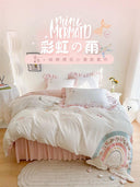Princess Style Bed Four-Piece Set Pure Cotton Pink Dream