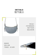 Ajidou Denim Patchwork Retro Crossbody Bag for Casual Use
