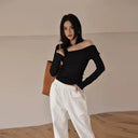 Slim Fit Office Top for Spring Workwear