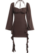 French Fishtail Dress Autumn Elegance Modern Chic Style