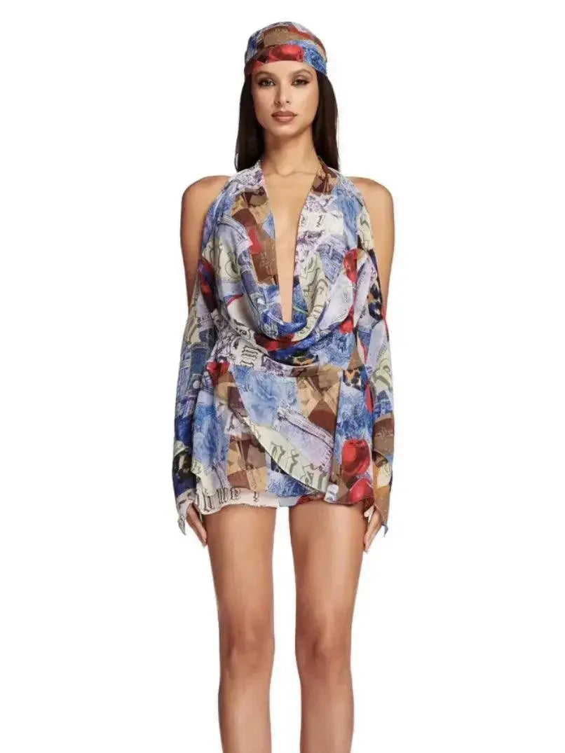 Sultry Lace-Up Halter Dress Fashionista's Chic Choice