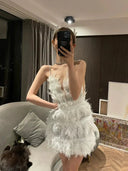 Flattering Feather Dress for Women Party