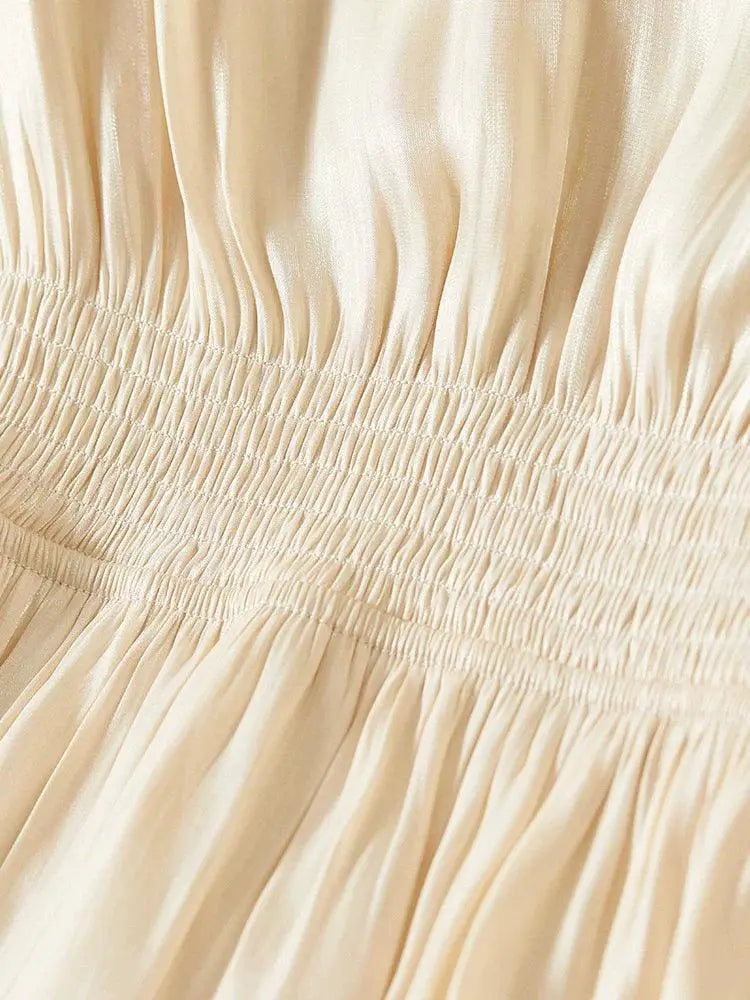 Vintage Retro V Neck A Line Dress For Stylish Women Summer