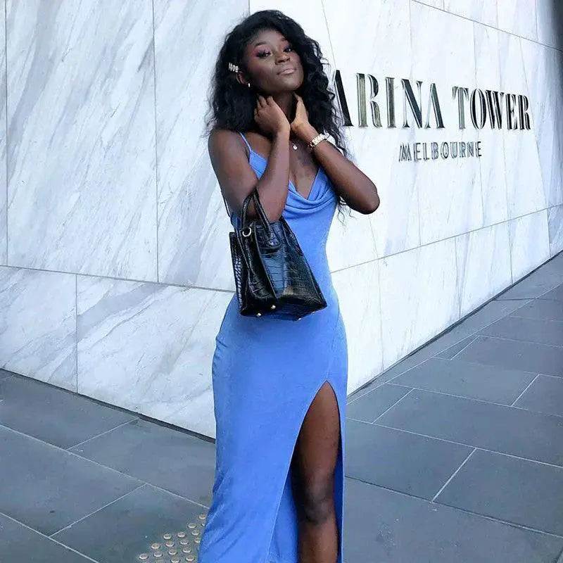 Elegant Open Back Sling Dress for Office — product view 8