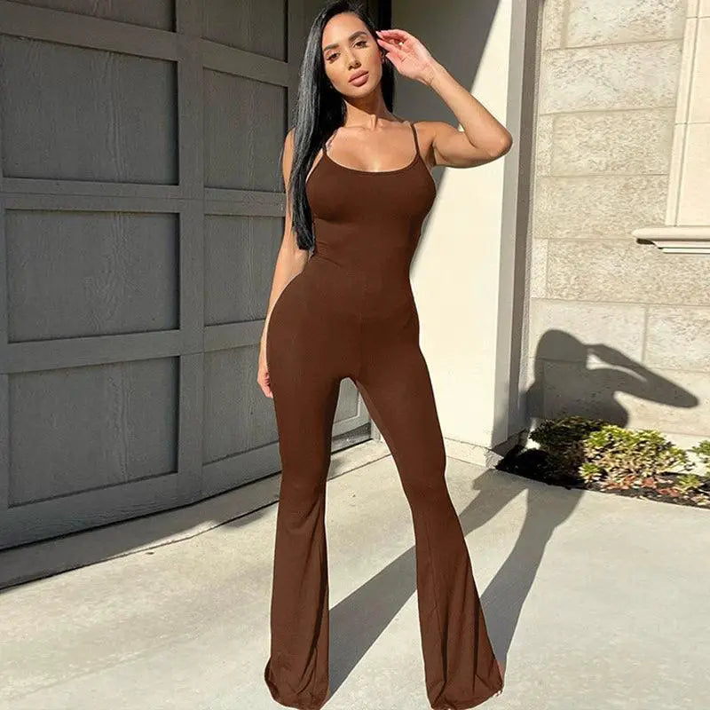 Chic Backless Sling Dress Elegant European American Fashion