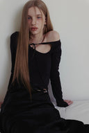 Korean Retro Off-Shoulder Top Autumn Style Essential