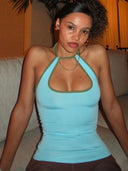 European Chic Halterneck Sling T-shirt Stylish Summer Tops