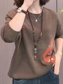 Ethnic Jacquard Sweater Cozy Wool Blend Chic Comfort