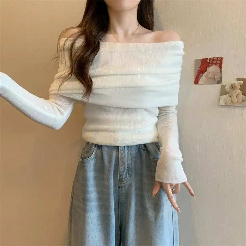 Knitwear Stylish Off Shoulder Ladies Top For Winter Fashion