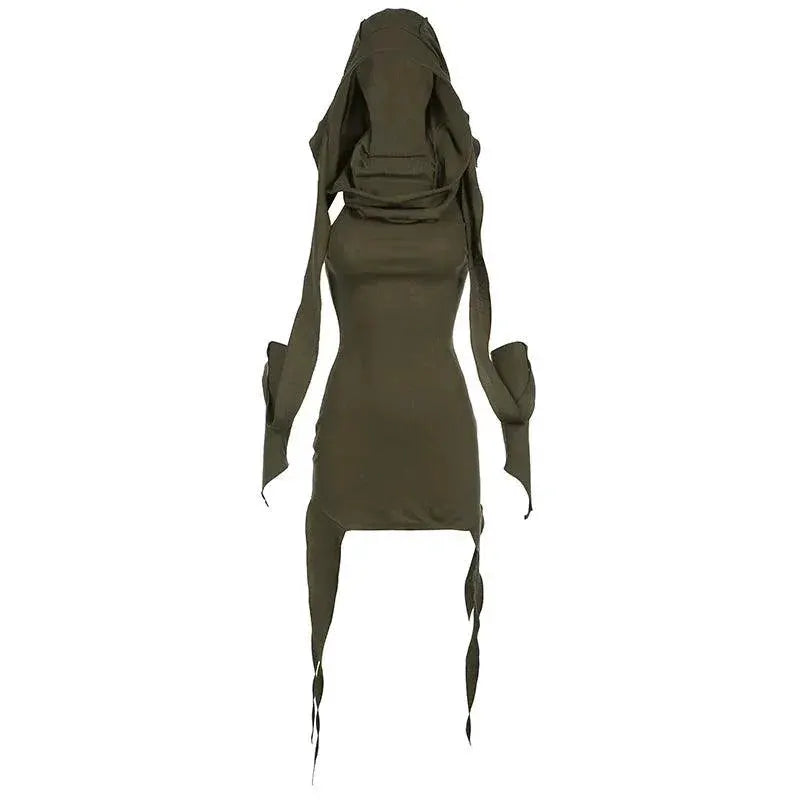 Darlingaga Dune Hooded Dress for Women Trendy Fashion
