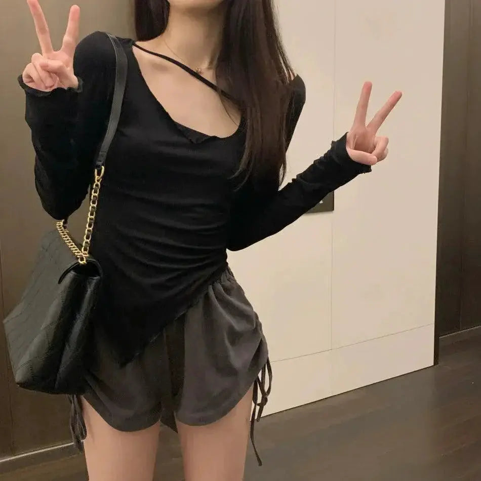 Irregular High Waist T Shirt Trendy Comfort Modern Style