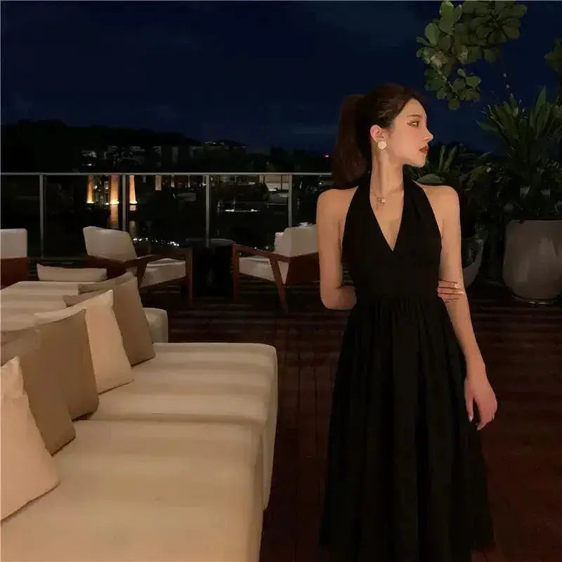 Elegant Chiffon Little Black Dress Luxury Party Attire