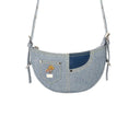 Ajidou Denim Patchwork Retro Crossbody Bag for Casual Use