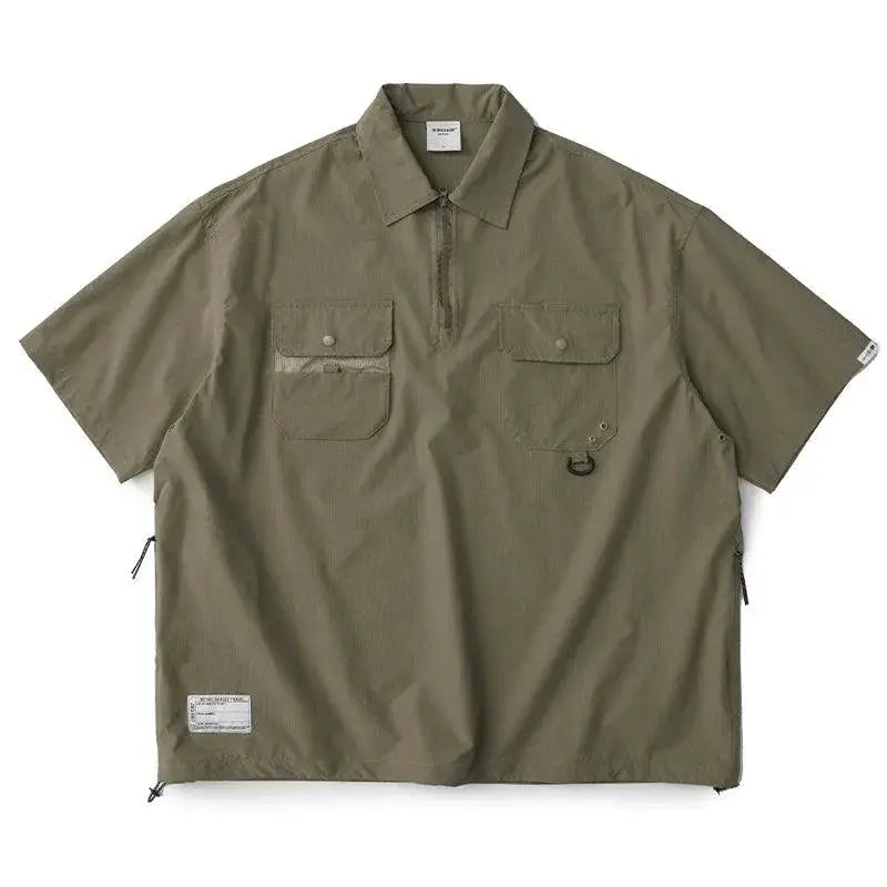 Skasee Half Zip Short Sleeve Polo Shirt For Summer