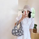 Retro Cotton Lunch Bag Stylish Canvas Tote for Foodies