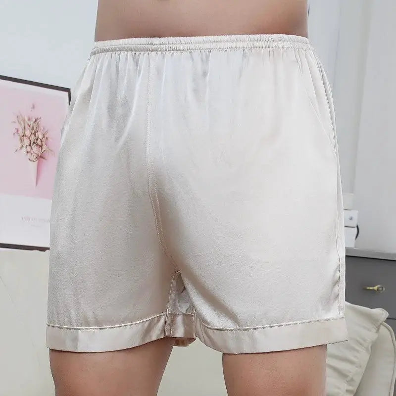 Shibeni Mulberry Silk Pajama Pants Men Beach Shorts