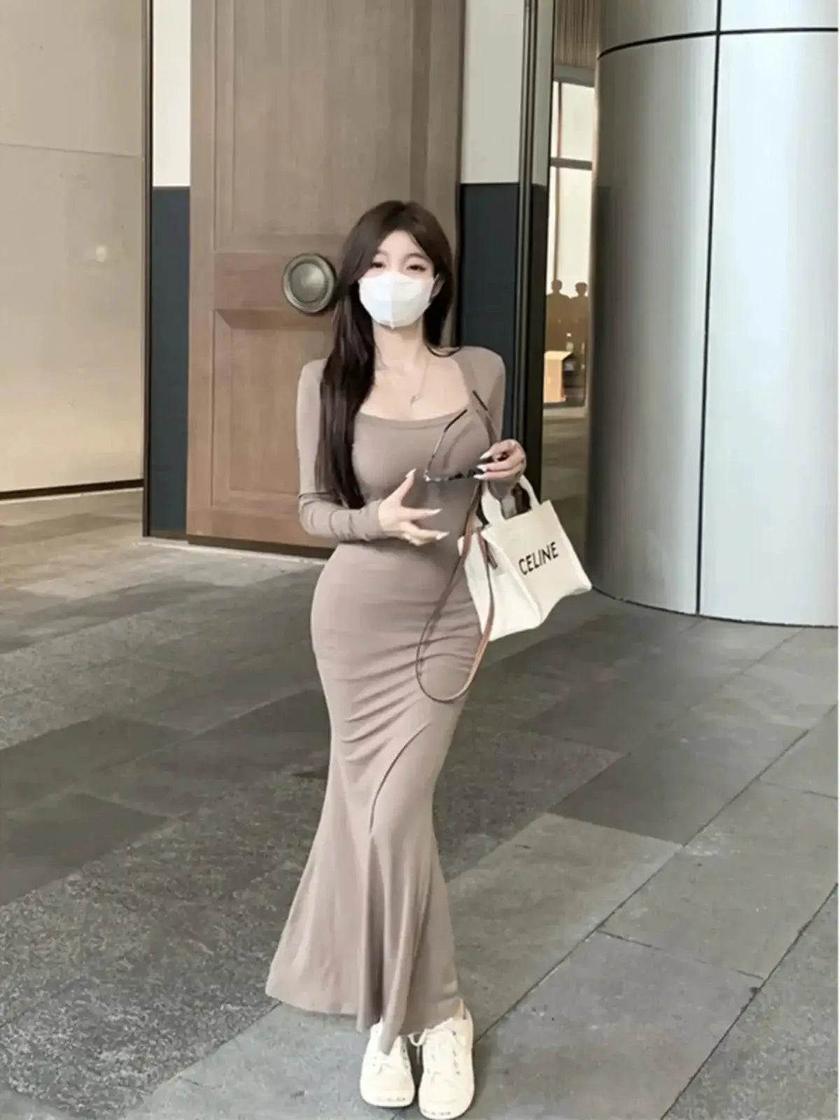 Pure Desire Sexy Sleek Slim Fit Long Sleeve Dress For Women