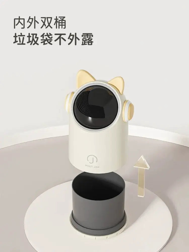 Smart Sensor Desktop Trash Bin Mini Barrel Luxury Hands Free