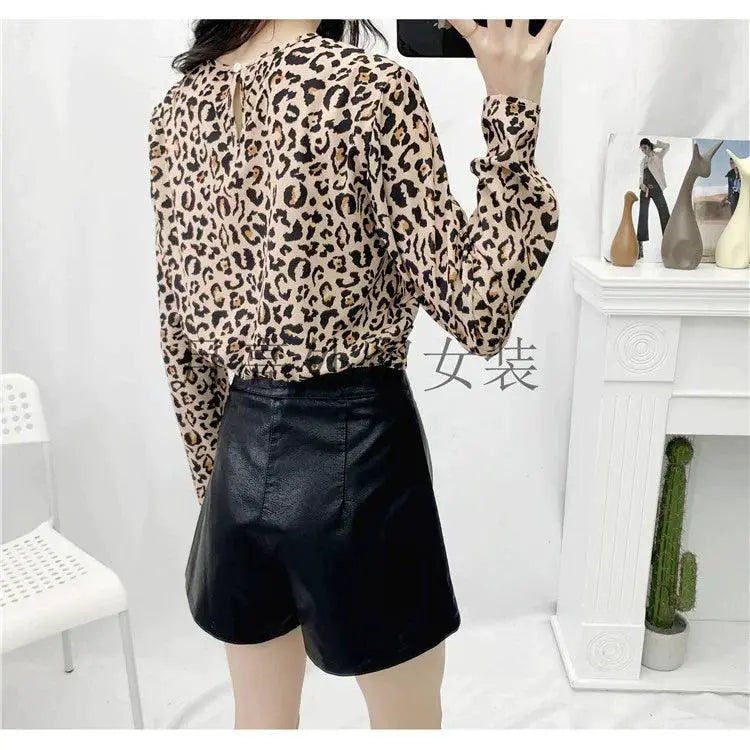 Leopard Print Cutout Top Exude Sophisticated Allure