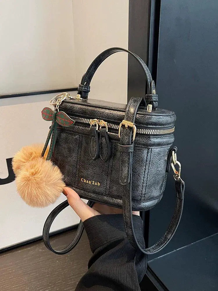 Spring Satchel Retro Textured Box Bag Western Style